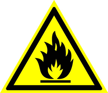 W01 пожароопасно! легковоспламеняющиеся вещества (пленка, сторона 200 мм) - Знаки безопасности - Предупреждающие знаки - Магазин Охраны Труда fullBUILD